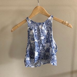 Blue Paisley Crop Top